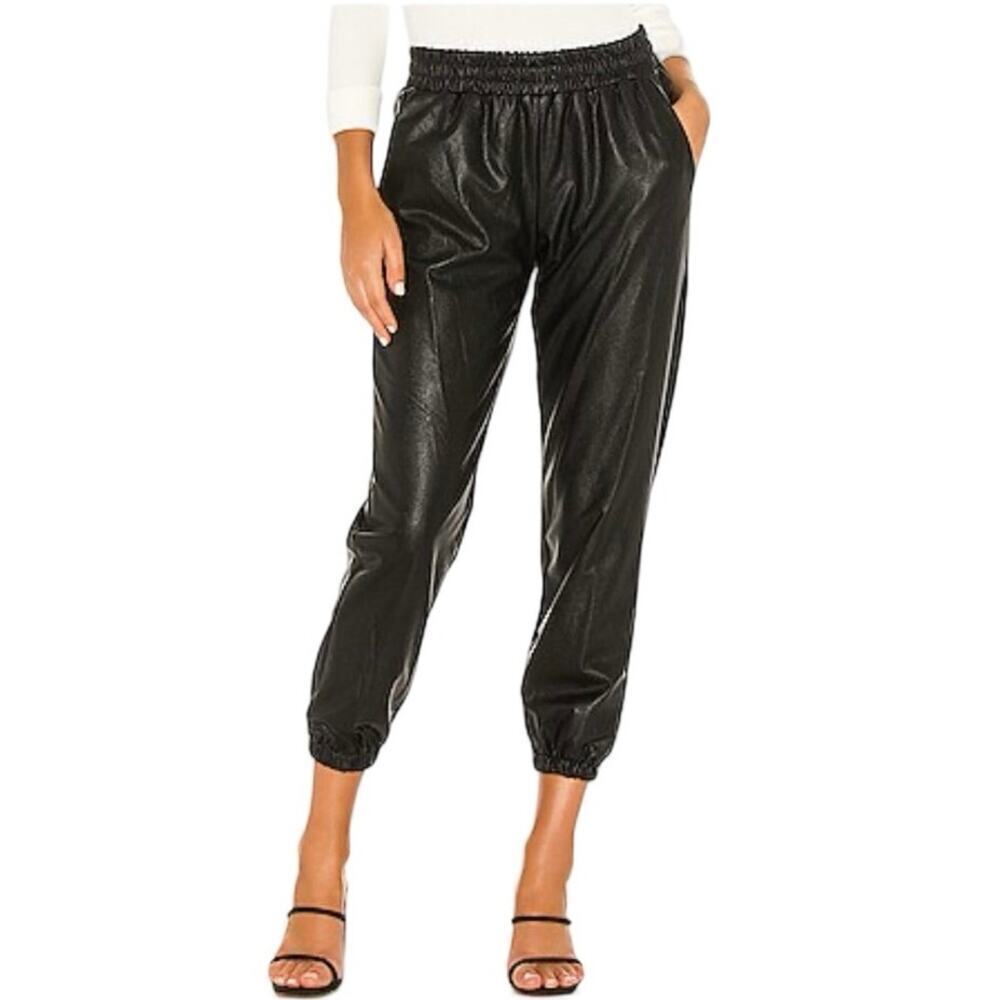Amanda Uprichard Women’s Beacon Faux Leather Pants Black Size Medium